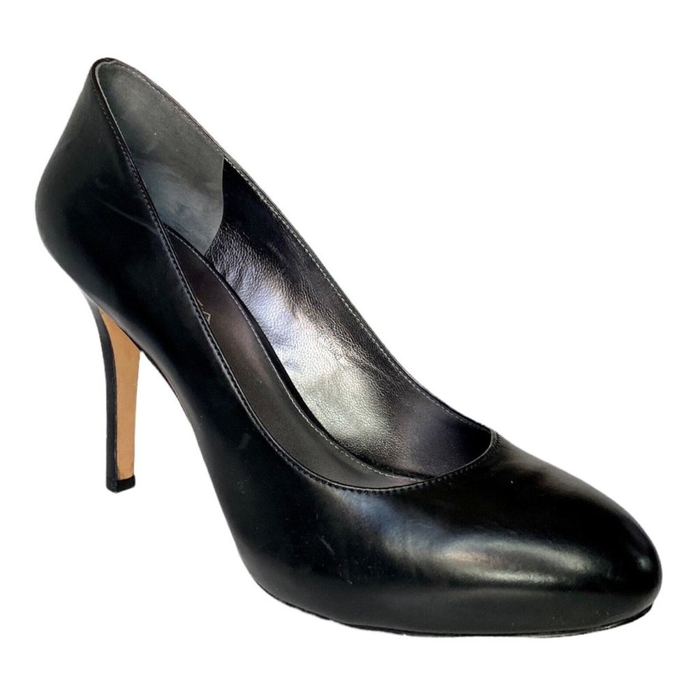 Via Spiga Women’s Black Platform Leather Pumps Stiletto High Heels Size 8M